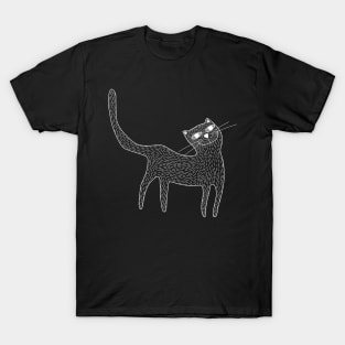 Chalk-style Happy Cat T-Shirt